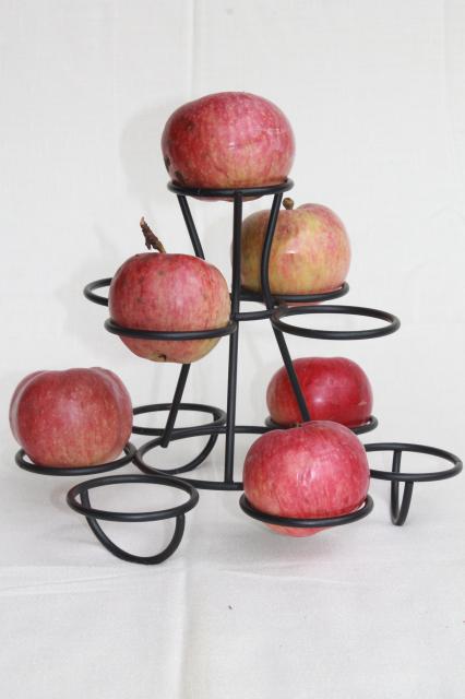 photo of heavy wire fruit or veg stand, topiary tree shape rack for holding storing fresh fruit #1