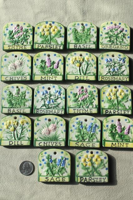 photo of herb garden plant / seed markers, ceramic tags for herbs, signs for plants #1