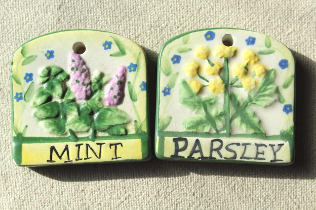 photo of herb garden plant / seed markers, ceramic tags for herbs, signs for plants  #3