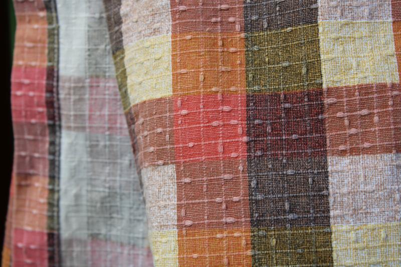 photo of hippie vintage curtains natural earth colors homespun dobby texture cotton fabric #2