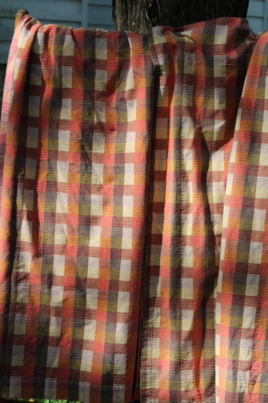 photo of hippie vintage curtains natural earth colors homespun dobby texture cotton fabric #7
