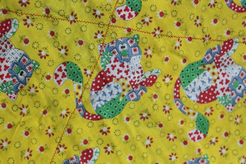 photo of hippie vintage patchwork crazy quilt bedspread, a jumble of cotton prints of all colors #20
