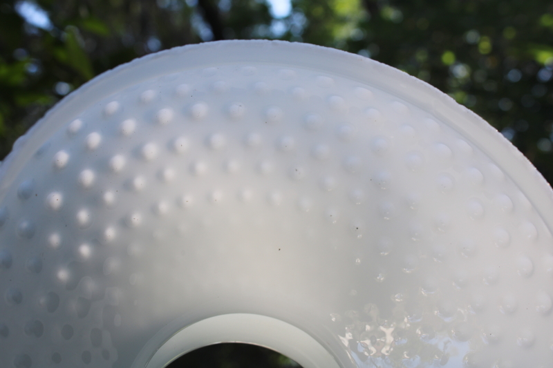 photo of hobnail milk glass lampshade, translucent white glass shade, vintage replacement shade for older lamp  #5