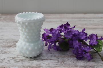 catalog photo of hobnail milk glass toothpick or match holder, 1970s vintage made in Taiwan