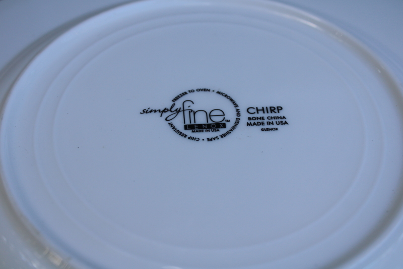 photo of holiday print Lenox Chirp bone china salad luncheon plates, Christmas tree w/ birds  #4