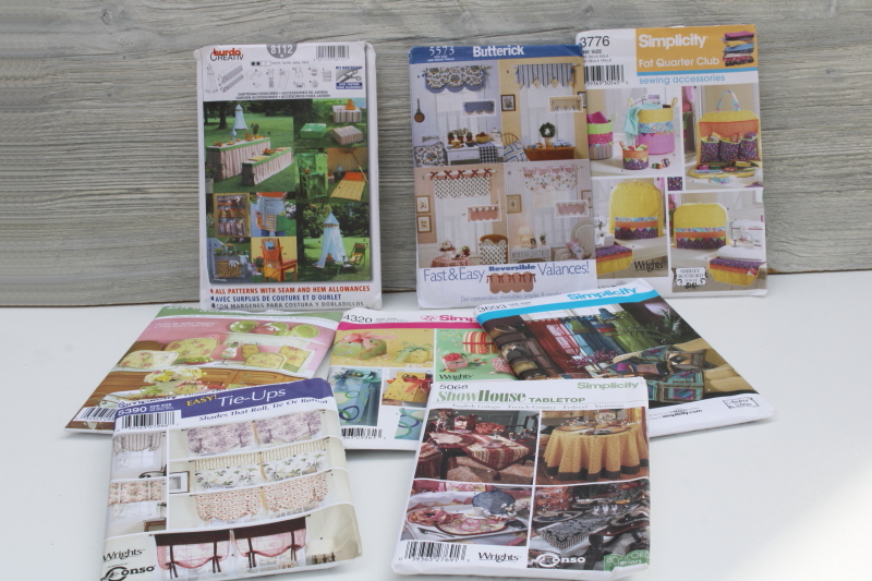 photo of home decorator sewing patterns lot, curtains, kitchen accessories, outdoor decor #1