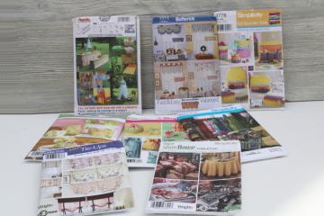 catalog photo of home decorator sewing patterns lot, curtains, kitchen accessories, outdoor decor