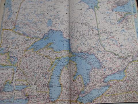 photo of huge 1975 edition world map atlas, old National Geographic maps #5