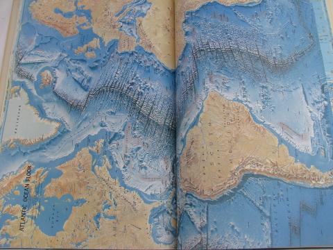 photo of huge 1975 edition world map atlas, old National Geographic maps #6
