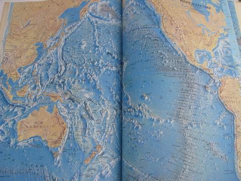 photo of huge 1975 edition world map atlas, old National Geographic maps #7