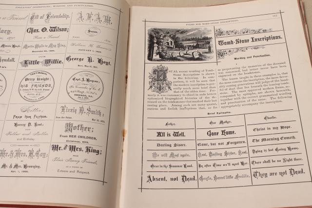 photo of huge antique book, beautiful 1880s manual of letter writing for social & business letters #3