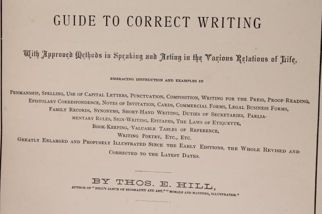 photo of huge antique book, beautiful 1880s manual of letter writing for social & business letters #6