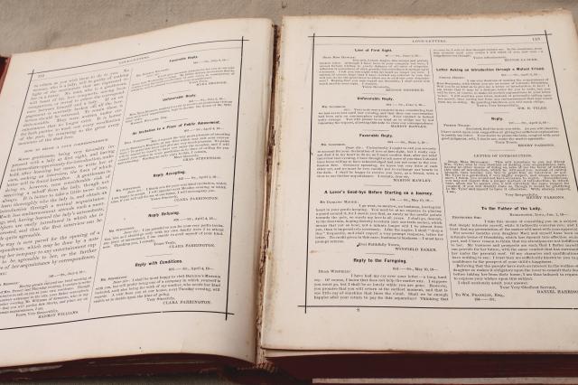 photo of huge antique book, beautiful 1880s manual of letter writing for social & business letters #12