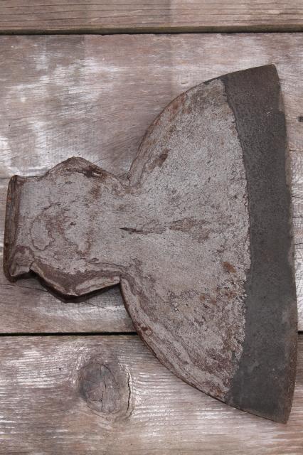 photo of huge antique goosewing broad ax  hand forged wrought iron hewing axe Civil War vintage tool #1