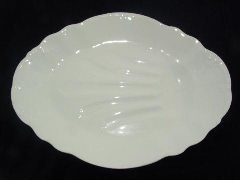 photo of huge antique white ironstone turkey or roast platter #1