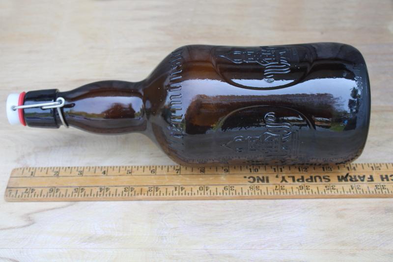 photo of huge beer bottle, amber glass Brauer Bier bottle for German Oktoberfest or bar decor #7