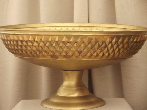 photo of huge brass brazier bowls, pair of decorative solid brass planters #2