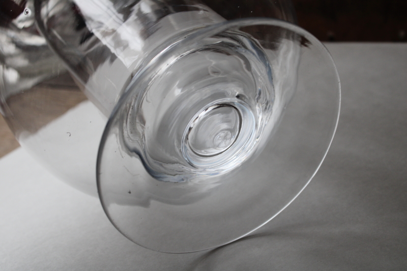 photo of huge clear glass vase w/ hurricane pillar candle holder, floral or holiday display centerpiece  #4