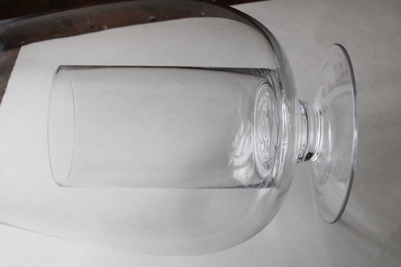 photo of huge clear glass vase w/ hurricane pillar candle holder, floral or holiday display centerpiece  #5