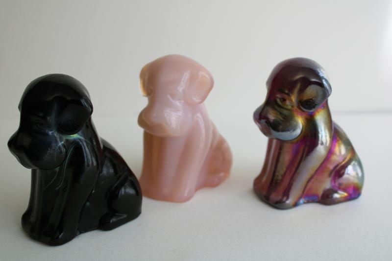 photo of huge collection colored & slag glass dogs, Boyds pooch dog figurines lot of pooches #2