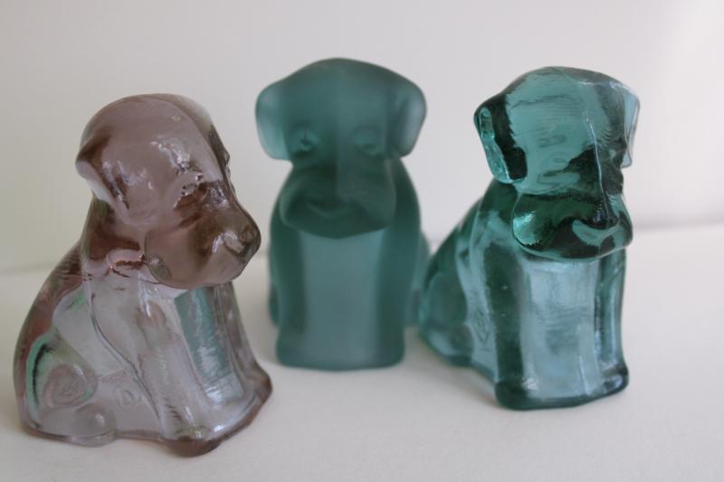 photo of huge collection colored & slag glass dogs, Boyds pooch dog figurines lot of pooches #7