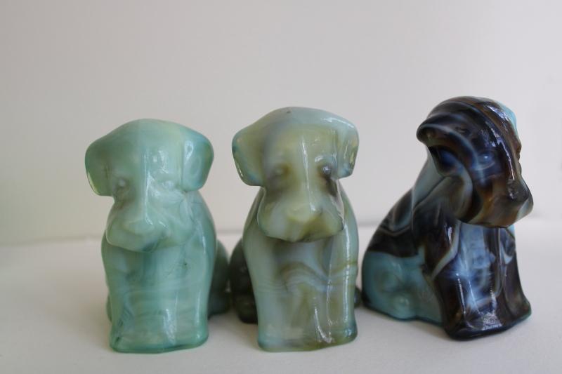 photo of huge collection colored & slag glass dogs, Boyds pooch dog figurines lot of pooches #8