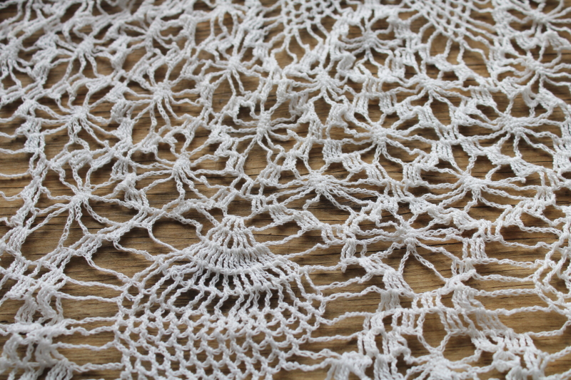 photo of huge crochet doily, boho cottage lace tablecloth or table topper handmade crochet pineapple pattern  #5