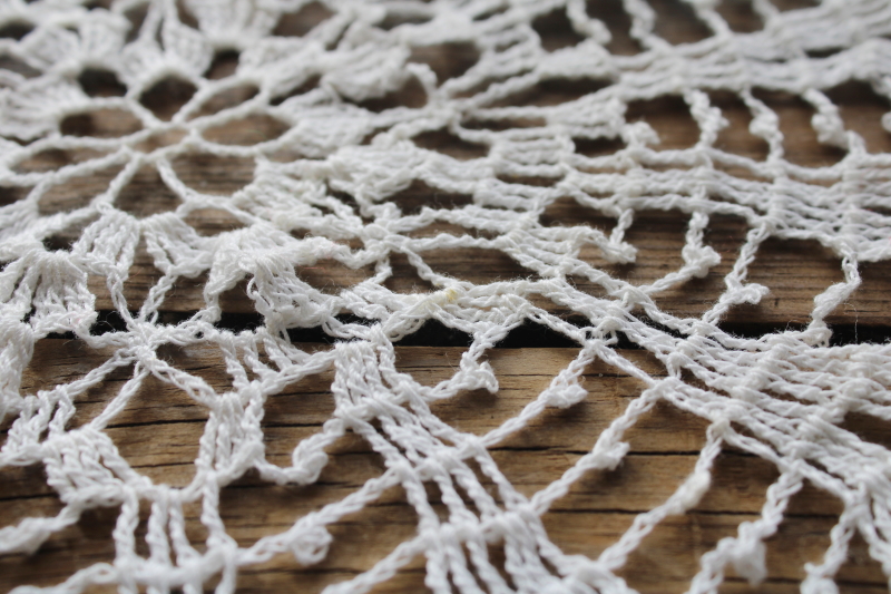 photo of huge crochet doily, boho cottage lace tablecloth or table topper handmade crochet pineapple pattern  #6