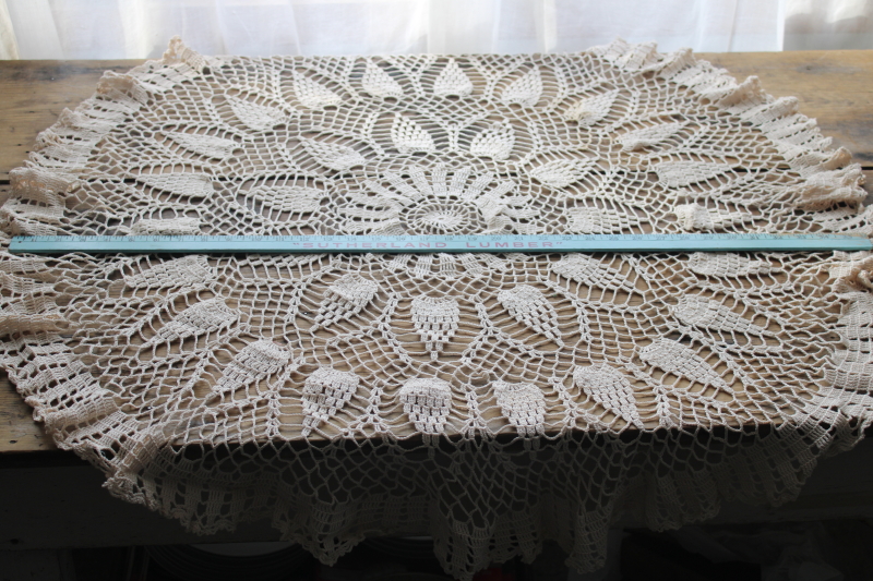 photo of huge crochet doily, handmade lace tablecloth or table topper, boho cottage decor  #3