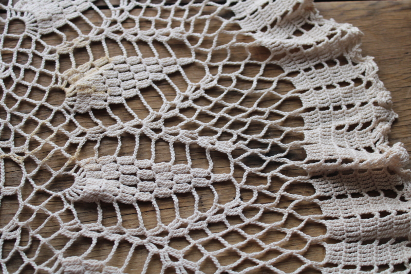photo of huge crochet doily, handmade lace tablecloth or table topper, boho cottage decor  #5