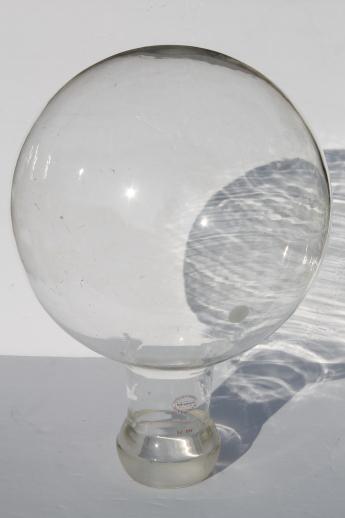 photo of huge glass ball jar / globe vintage industrial apparatus lab glass orb round bottle  #1