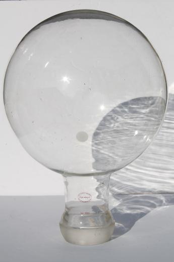 photo of huge glass ball jar / globe vintage industrial apparatus lab glass orb round bottle  #2