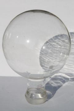 catalog photo of huge glass ball jar / globe vintage industrial apparatus lab glass orb round bottle 