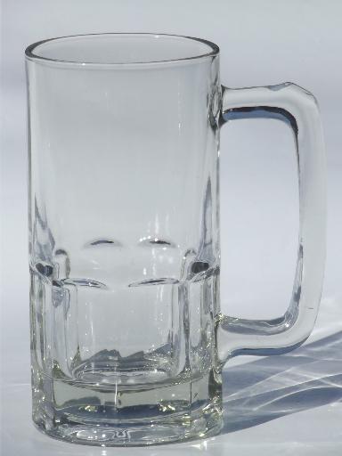 photo of huge glass beer steins, vintage tavern mugs for Oktoberfest ale & cider #2