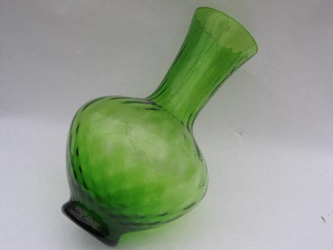 photo of huge hand-blown glass vase, retro vintage Mexico, Mexican glassware #2