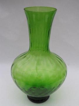 catalog photo of huge hand-blown glass vase, retro vintage Mexico, Mexican glassware