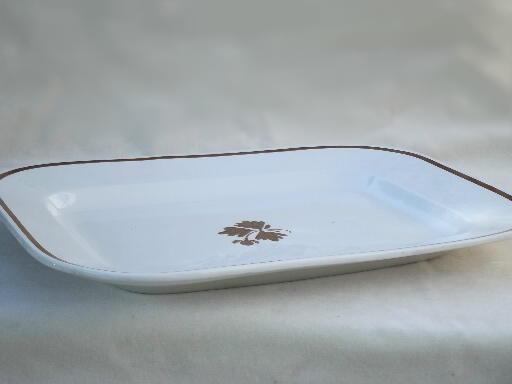 photo of huge heavy antique ironstone meat platter / tray, Tea Leaf ironstone china #2