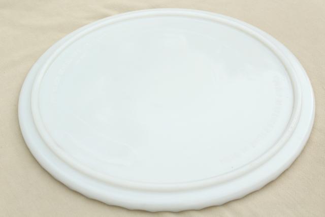 photo of huge heavy round milk glass plateau, vitrolite tray for dental/medical instruments #6