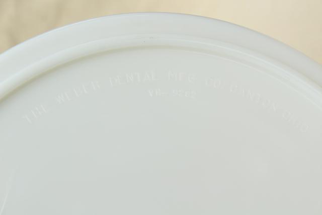 photo of huge heavy round milk glass plateau, vitrolite tray for dental/medical instruments #7