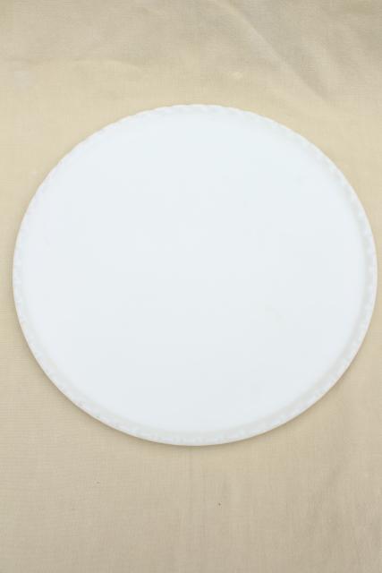 photo of huge heavy round milk glass plateau, vitrolite tray for dental/medical instruments #2