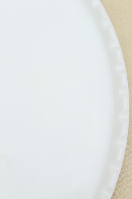 photo of huge heavy round milk glass plateau, vitrolite tray for dental/medical instruments #4