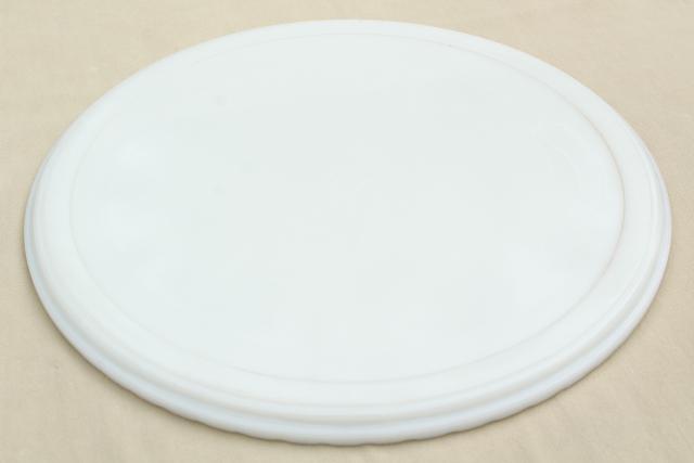 photo of huge heavy round milk glass plateau, vitrolite tray for dental/medical instruments #6