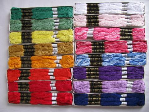 photo of huge lot 1200 skeins cotton embroidery floss, thread in all colors, new old store stock #1