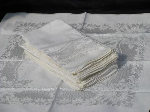 photo of huge lot 140 vintage antique linen cotton damask napkins #5