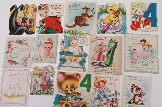 photo of huge lot 150+ vintage greeting cards, holiday & birthday cards, Christmas cards, valentines #10