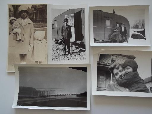 photo of huge lot 200+ old B&W snapshot photos, mostly 1940s WWII vintage #2