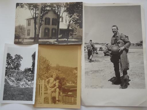 photo of huge lot 200+ old B&W snapshot photos, mostly 1940s WWII vintage #3