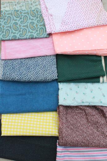 photo of huge lot 22 POUNDS print cotton quilting scraps, 70s-80s vintage & newer fabric #4