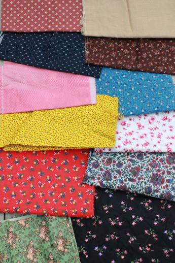 photo of huge lot 22 POUNDS print cotton quilting scraps, 70s-80s vintage & newer fabric #7