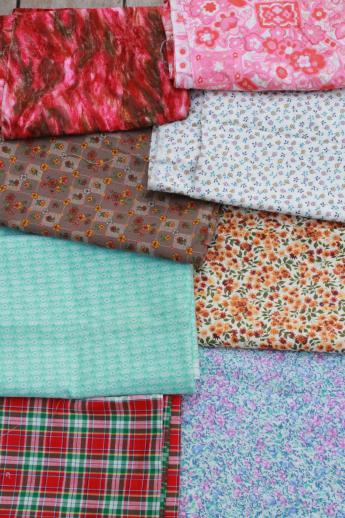 photo of huge lot 22 POUNDS print cotton quilting scraps, 70s-80s vintage & newer fabric #8